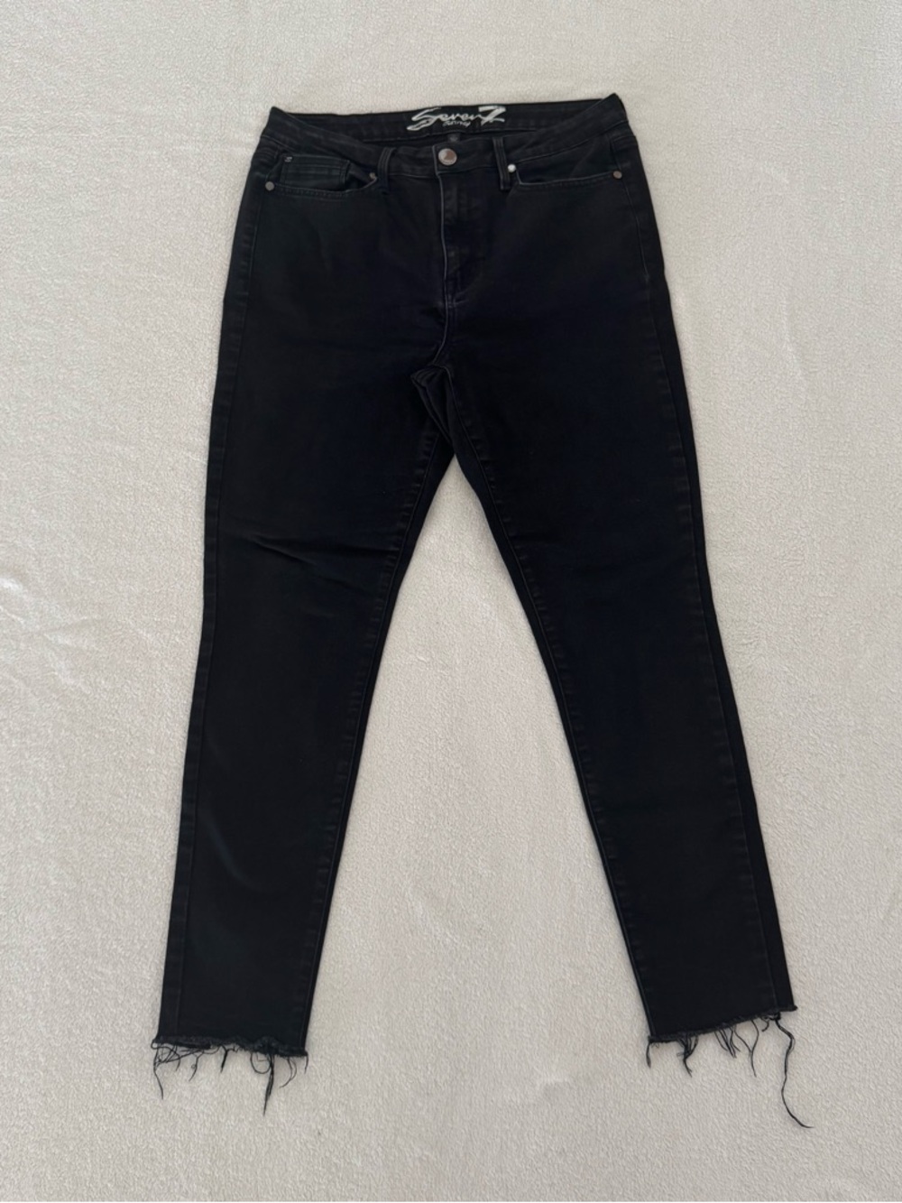 Seven7 Black High-Rise Straight Leg Jeans Size 12